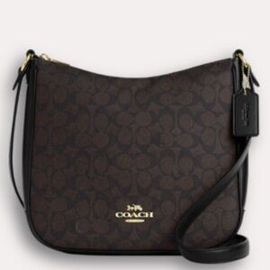 Coach Chocolate Brown Monogram Ellie Shoulder Bag